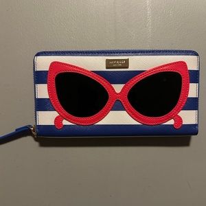 Kate Spade Blue and White Stripe Wallet